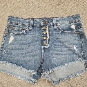 Distressed Denim Shorts M